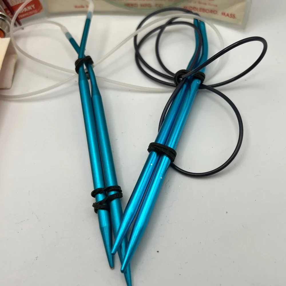 Knitting Needle Mixed Lot of 8 Circular Straight Vintage Modern DIY Crafting